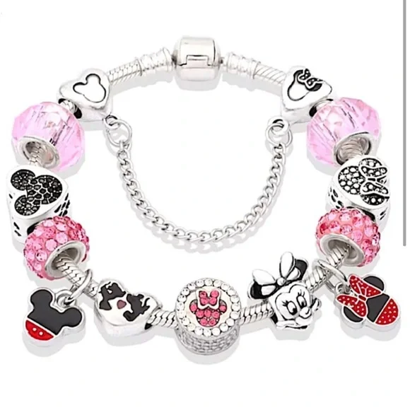 Disney Mickey Minnie Mouse Charm Bracelet - Picture 2 of 5